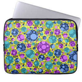 Capa Para Notebook Pontos Coloridos Azuis Roxos e Turquesa - 