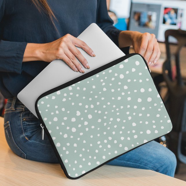 Capa Para Notebook Pontos Dalmacianos Verde, Pontos Dalmacianos, Pont (Criador carregado)