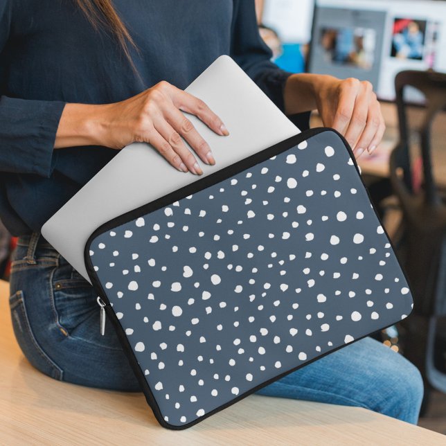 Capa Para Notebook Pontos Dalmáticos Azuis do marinho, Pontos Dalmáti (Criador carregado)