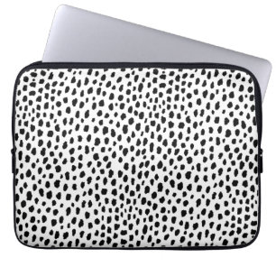 Capa Para Notebook Pontos Dalmáticos (preto/branco)