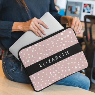 Capa Para Notebook Pontos Dalmáticos Rosa, Pontos Dalmáticos, Seu Nom