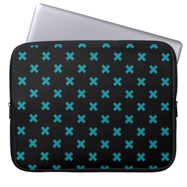 Capa Para Notebook Pontos de cruz em preto (Frente)
