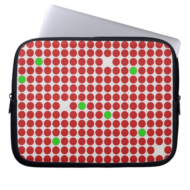 Capa Para Notebook Pontos Horizontais Padrão Gráfico Vermelho Verde B (Frente)