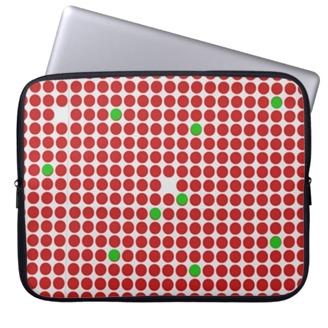 Capa Para Notebook Pontos Horizontais Padrão Gráfico Vermelho Verde B (Frente)