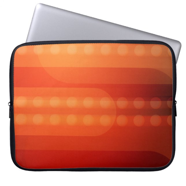 Capa Para Notebook Pontos laranja em uma bolsa de eletrônicos distint (Frente)