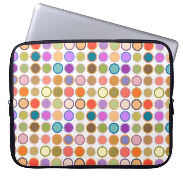 Capa Para Notebook Pontos modernos do século médio - brancos com múlt (Frente)