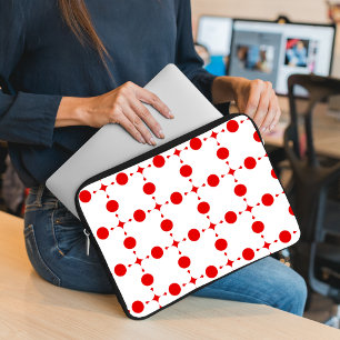 Capa Para Notebook Pontos Polka Vermelhos, Padrão de Pontos Polka, Po