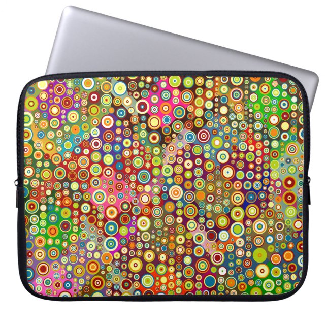 Capa Para Notebook Pontos Retro Coloridos + sua ideia (Frente)