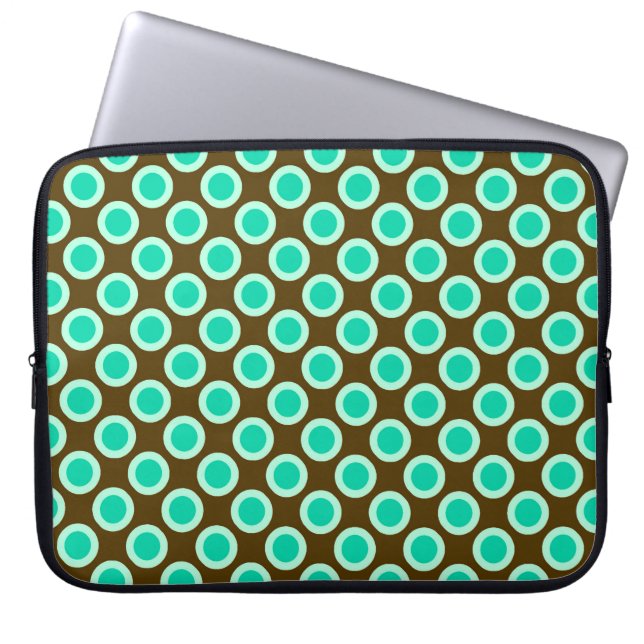 Capa Para Notebook Pontos retrorreflectores circulados, castanhos e t (Frente)
