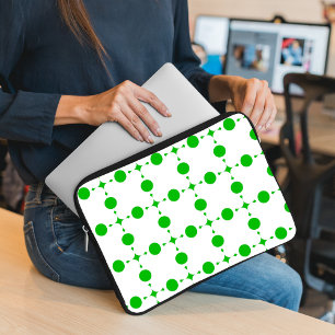 Capa Para Notebook Pontos Verde Polca, Padrão de Pontos Polca, Pontos