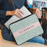 Capa Para Notebook Pontos Verdes Dalmacianos, Pontos, Seu Nome<br><div class="desc">Um padrão de pontos dalmáticos bonitos,  divertidos e adoráveis em verde-menta e branco. Presente moderno e moderno,  perfeito para amante dalmata em sua vida. Personalize adicionando o seu nome,  apelido,  monograma ou iniciais.</div>