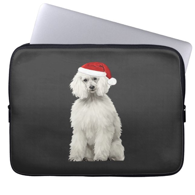 Capa Para Notebook Poodle de Natal Árvore de Natal Cachorro Cachorrin (Frente)
