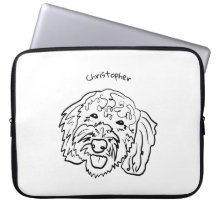 Poodle Love: Bolsa de laptop Personalizável de Art