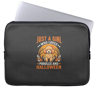 Capa Para Notebook Poodles Halloween Menina Amante de Cachorro Design