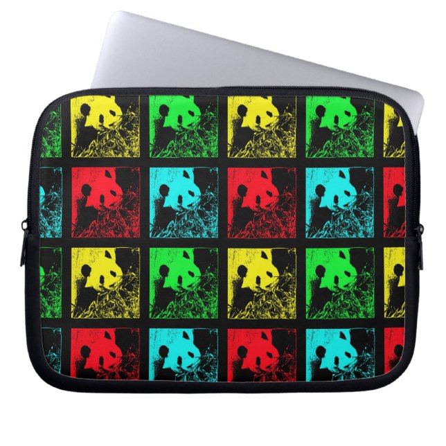 Capa Para Notebook Pop Art Giant Panda Vermelho Verde Amarelo (Frente)