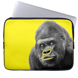 Capa Para Notebook Pop Art Gorilla Yellow Cinza