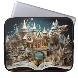Capa Para Notebook Pop do Castelo de Storybook de Natal