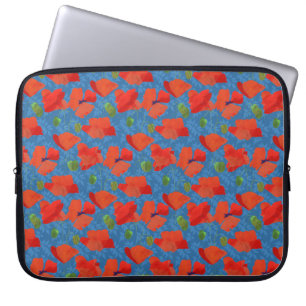 Capa Para Notebook Poppies de Campos de Escarlate Chic na Bolsa de la