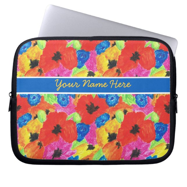 Capa Para Notebook Poppies e Bolsas de laptop de Cornflower personali (Frente)