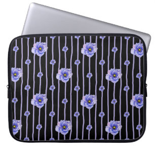 CAPA PARA NOTEBOOK POPULAÇÕES DE ANEMONIA AZUL DE WATERCOLOR