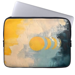 Capa Para Notebook Pôr do Sol Abstrato – Calma Dourada Sobre Horizont