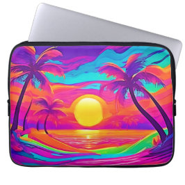 Capa Para Notebook Pôr do Sol Azul e Laranja