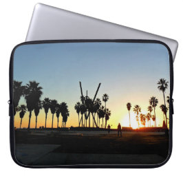 Capa Para Notebook Por do sol da praia de Veneza