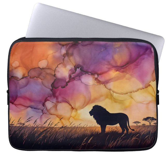 Capa Para Notebook Pôr do sol na Savana (Frente)