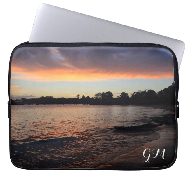 Capa Para Notebook Pôr do sol no rio (personalizado) (Frente)