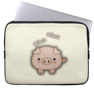 Capa Para Notebook Porco cor-de-rosa bonito Oink
