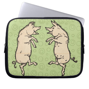 Capa Para Notebook Porcos Dançando Antiguamente Piggy Dance Jig