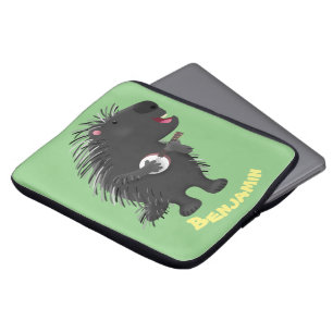 Capa Para Notebook Porcupine engraçado bonito tocando cartum banjo