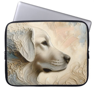 Capa Para Notebook Porta de Tinta Encáustica de um Retriever de Ouro