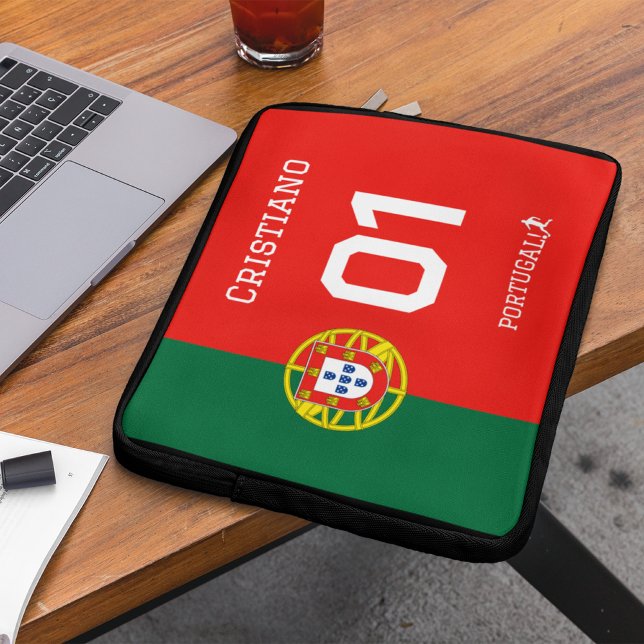 Capa Para Notebook Portugal Flag Custom Team Name & Number  (Criador carregado)