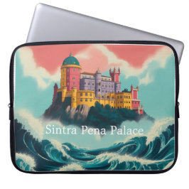 Capa Para Notebook Portuguese Cliffside Palace & Ocean Waves Laptop S