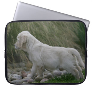 Capa Para Notebook Posição do filhote de cachorro do golden retriev
