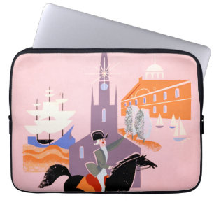 Capa Para Notebook Poster de viagens Para Alegy Airlines Para Boston