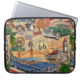 Capa Para Notebook Poster Vintage Route 66.