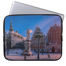 Capa Para Notebook Praça da Prefeitura de Riga no inverno