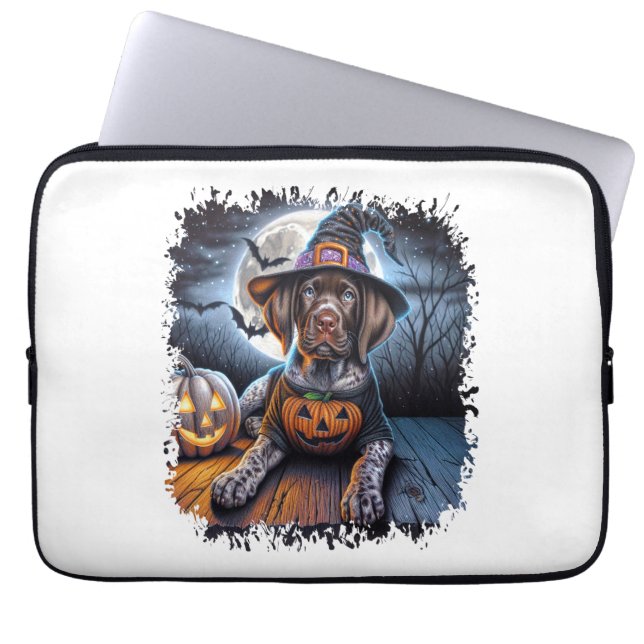 Capa Para Notebook Praça do Cachorro Pointer Halloween (Frente)