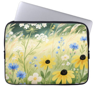 Capa Para Notebook Prado Caprichoso de Flores Silvestres