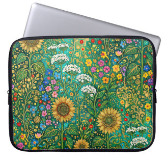 Capa Para Notebook Prado de Girassóis de Klimt