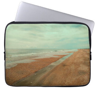 Capa Para Notebook Praia Arenosa da Maré do Oceano Azul Calmante