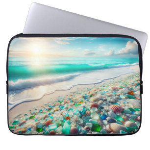 Capa Para Notebook Praia do Oceano Bonita com Vidro de Mar