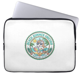 Capa Para Notebook Praia do Unicórnio Verão Unicórnio POD Roupas Pron