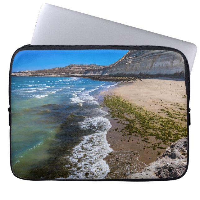 Capa Para Notebook Praia em Puerto Piramides, Argentina (Frente)