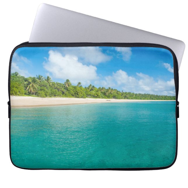 Capa Para Notebook Praia ladeada por palmeiras, Tonga (Frente)