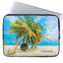 Capa Para Notebook Praia nas Maldivas bolsas de laptop de nome person