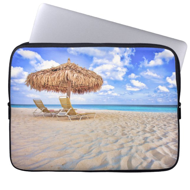 Capa Para Notebook Praias Tropicais | Aruba Sandy Beach (Frente)