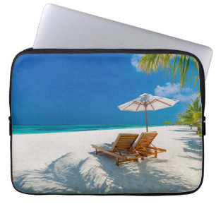 Capa Para Notebook Praias Tropicais Lounge Chairs Beach, Bora Bora